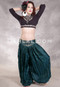 LUNA JADE Draped Silk Brocade Harem Pant - Dark Teal, Seafoam and Copper