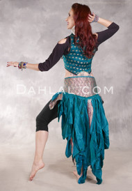 TWILIGHT TALES IV Lace Up Silk Brocade Handkerchief Skirt