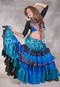 MOONLIGHT AVALON 25 Yard Silk Tiered Ruched Skirt - Turquoise, Medium Blue, Teal, Navy, Pink, Gold and Ivory