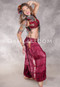 LUNA JADE Draped Silk Brocade Harem Pant - Two Tone Wine and Black with Silver