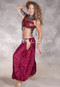 LUNA JADE Draped Silk Brocade Harem Pant - Burgundy and Silver