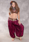 LUNA JADE II Silk Brocade Harem Pant and X-Large Sari Halter Top Set - Wine, Gold and Black