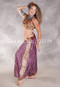 LUNA JADE II Silk Brocade Harem Pant and Large Sari Halter Top Set - Mauve, Wine and Gold