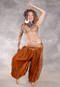 LUNA JADE II Silk Brocade Harem Pant and Medium Sari Halter Top Set - Deep Gold and Silver