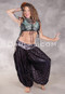 LUNA JADE Draped Silk Brocade Harem Pant - Dark Plum with Silver