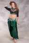 LUNA JADE Draped Silk Brocade Harem Pant - Green, Silver and Turquoise