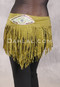 SUEZ Flirty Rhinestone Fringe Hip Wrap - Olive with Evil Eye
