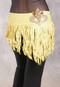 SUEZ Flirty Rhinestone Fringe Hip Wrap - Yellow with Lotus Crown
