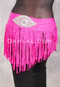 SUEZ Flirty Rhinestone Fringe Hip Wrap - Hot Pink with Evil Eye