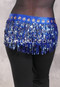 MANSOUR Egyptian Sequin Fringe Hip Scarf - Royal Blue