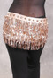 MANSOUR Egyptian Sequin Fringe Hip Scarf - Champagne