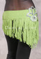 SUEZ Flirty Rhinestone Fringe Hip Wrap - Lime with Hand of Fatima
