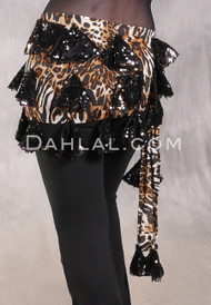 ALEXANDRIA Sassy Saidi Hip Wrap - Animal Print with Gold and Black