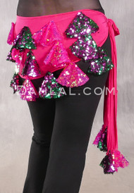 ALEXANDRIA Sassy Saidi Hip Wrap - Deep Pink with Green, Fuchsia and Pink Iris