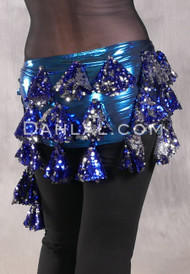 ALEXANDRIA Sassy Saidi Hip Wrap - Turquoise with Royal Blue, Silver and Black