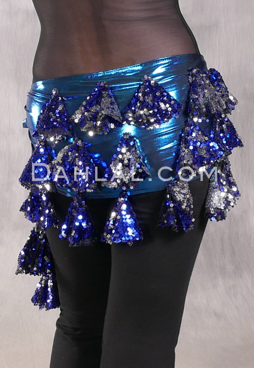 ALEXANDRIA Sassy Saidi Hip Wrap - Turquoise with Royal Blue, Silver and Black