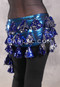 ALEXANDRIA Sassy Saidi Hip Wrap - Turquoise with Royal Blue, Silver and Black