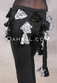 ALEXANDRIA Sassy Saidi Hip Wrap - Black with Black, Gold and Silver