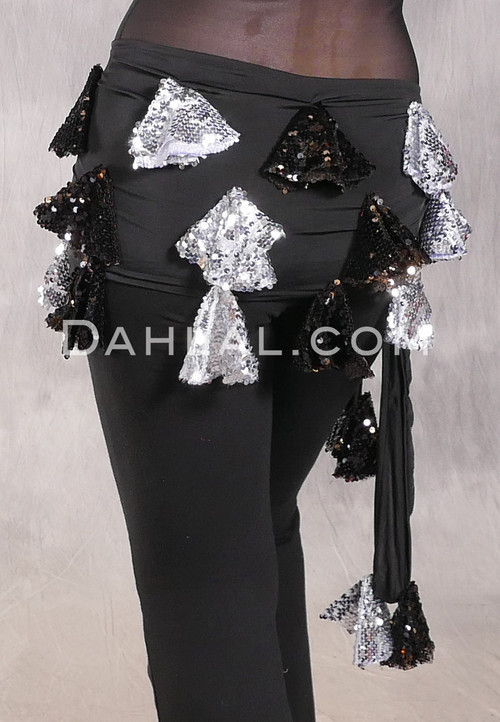 ALEXANDRIA Sassy Saidi Hip Wrap - Black with Black, Gold and Silver