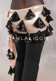 ALEXANDRIA Sassy Saidi Hip Wrap -Golden Champagne with Black and Gold