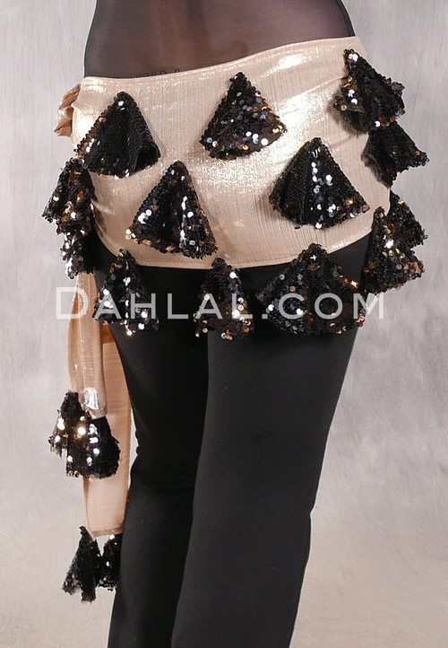 ALEXANDRIA Sassy Saidi Hip Wrap -Golden Champagne with Black and Gold