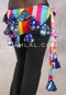 ALEXANDRIA Sassy Saidi Hip Wrap - Multi-color Stripe with Royal Blue, Blue, Silver and Black