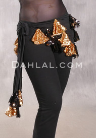 ALEXANDRIA Sassy Saidi Hip Wrap - Black with Black and Gold