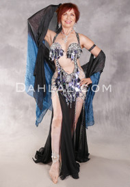 MIDNIGHT BEAUTY Egyptian Dress - Black, Silver and Nude