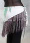 Lightweight Fringe Hip Scarf - Botanical Print with White, Olive and Magenta