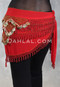 RAND PYRAMID Egyptian Bead and Coin Hip Scarf - Red with Red and Gold