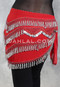 GRAND PYRAMID Egyptian Bead and Coin Hip Scarf - Red with Silver
