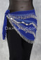 GRAND PYRAMID Egyptian Bead and Coin Hip Scarf - Royal Blue with Silver