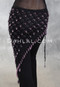 Crocheted Sparkle Hip Shawl - Black with Pink Iris