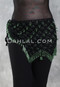 Crocheted Sparkle Hip Wrap - Black with Green