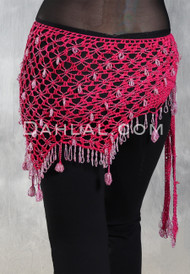Crocheted Sparkle Hip Wrap - Fuchsia and Pink Iris