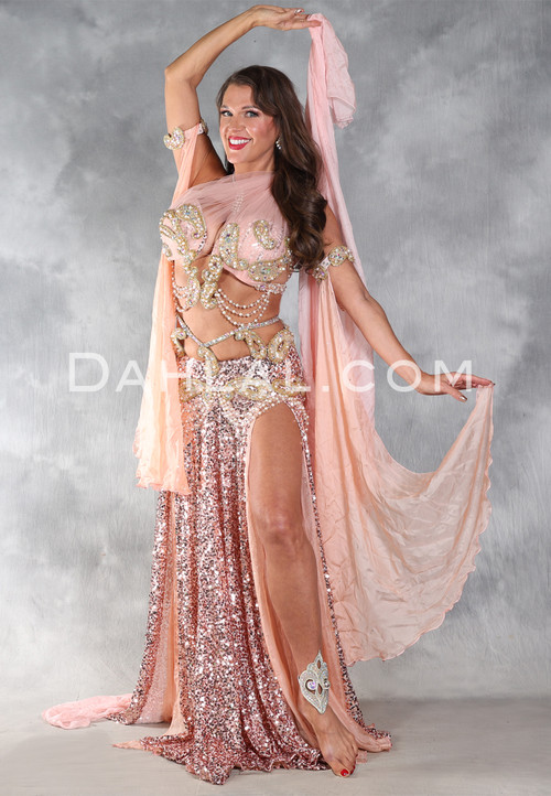 MEMPHIS MYSTIQUE Egyptian Costume - Pastel Apricot, Gold and Ivory