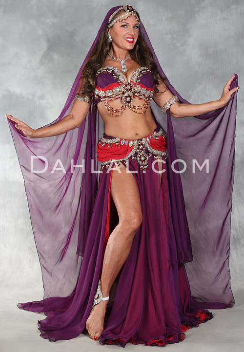 JEWELED EMPRESS Egyptian Costumes - Magenta, Red and Gold