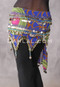 Egyptian Teardrop Wave Hip Scarf in a Blue Graphic Print, P-GR-47-GD