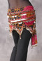 Egyptian Teardrop Wave Hip Scarf in a Red Graphic Print, P-GR-45-GD