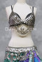 Silver Bra Cover shown with a Silver Coin Chain Belt