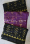 Black With Gold and Purple With Gold New Assuit Fabric Pieces