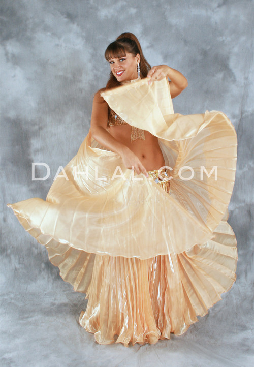 Satin Chiffon Wings of Isis in Light Gold