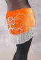 Velvet Fringe Benefits Egyptian Hip Scarf, Style 2 - Orange and Silver