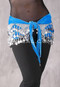 Turquoise and Silver Wavy Velvet Pyramid Hip Scarf