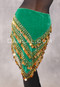 Green and Gold Turkish Velvet Hip Scarf