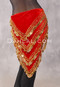 Red and Gold Turkish Velvet Hip Scarf