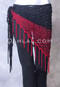 Red and Black Sequined Crocheted Shawl
