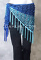 Royal Blue and Turquoise Sequined Crocheted Shawl
