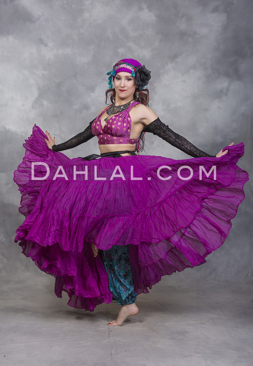 Fuchsia Tiered Skirt Shown in Action