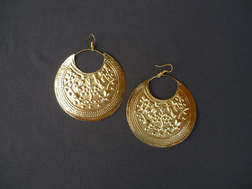 Gold Large Disc Earrings